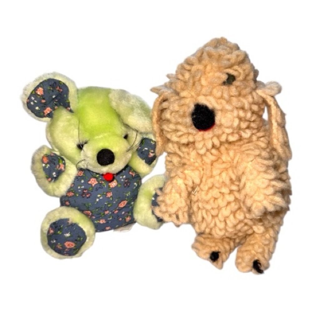 A set of two farmhouse vintage stuffed toys